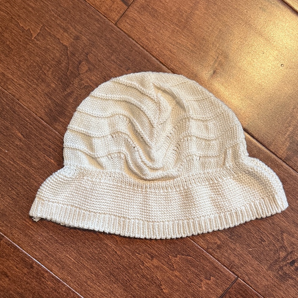 Cream Knit Beanie Hat